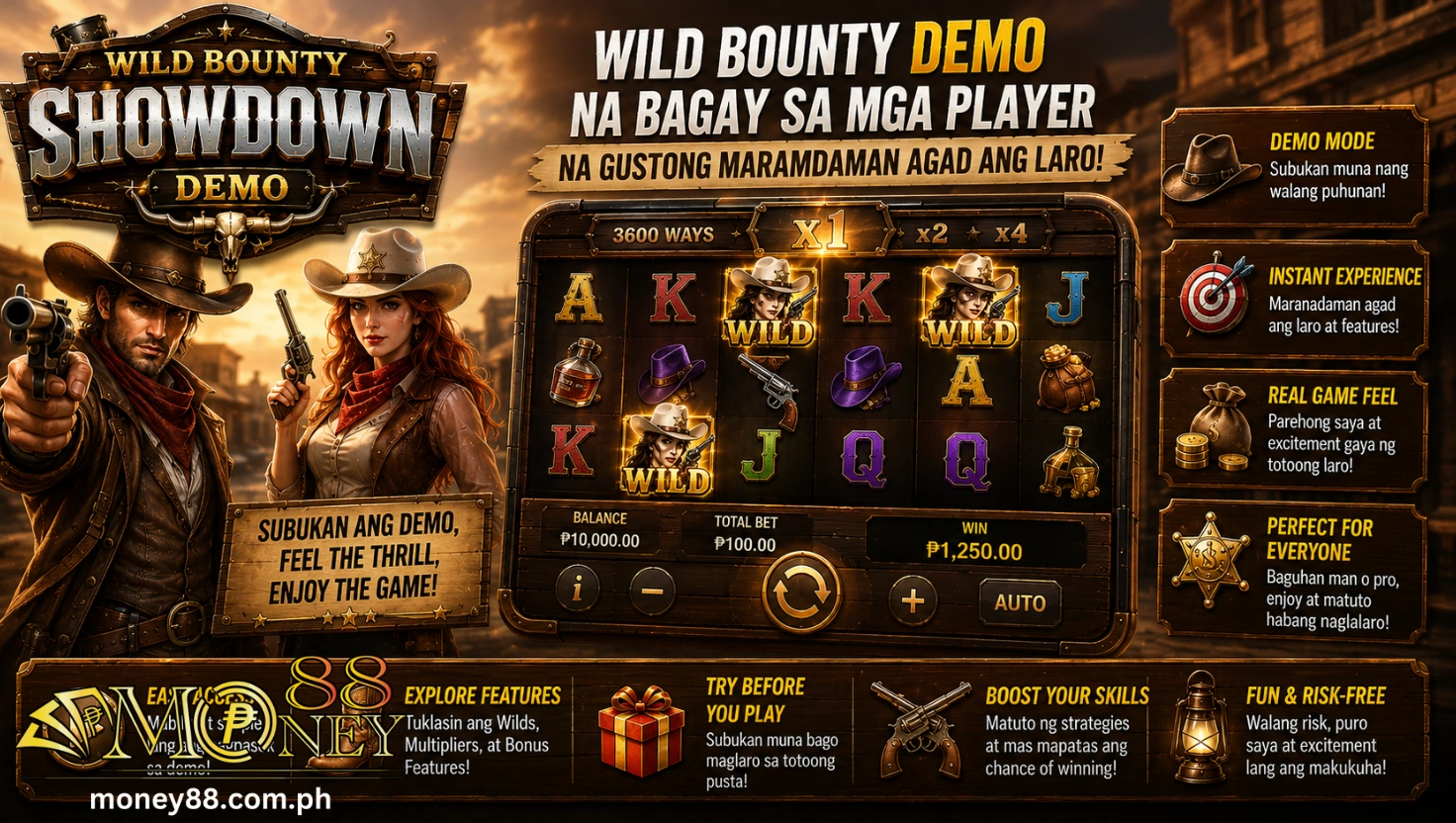 Wild Bounty Demo na bagay sa mga player na gustong maramdaman agad ang laro